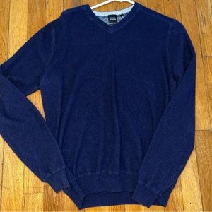 Saks Fifth Avenue 100% cashmere sweater Sz Small blue V neck